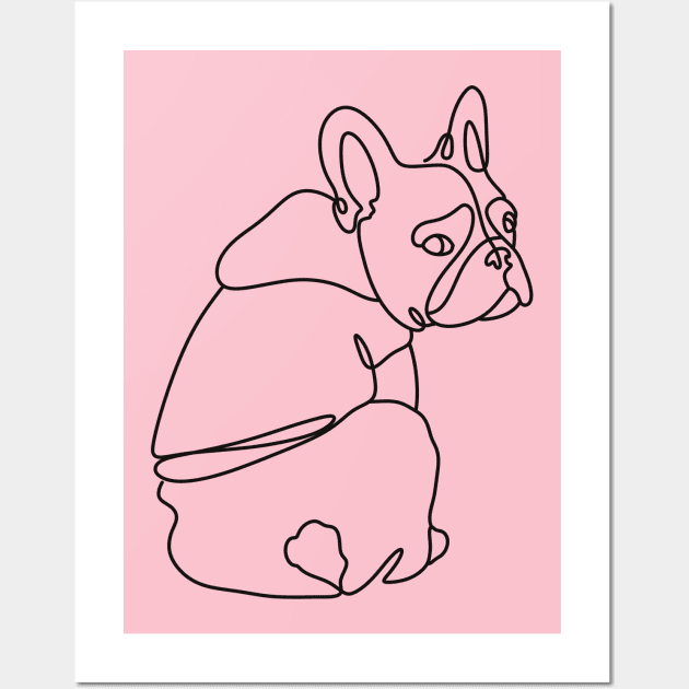 Cute Bulldog Dog Wall Art by Xatutik-Art